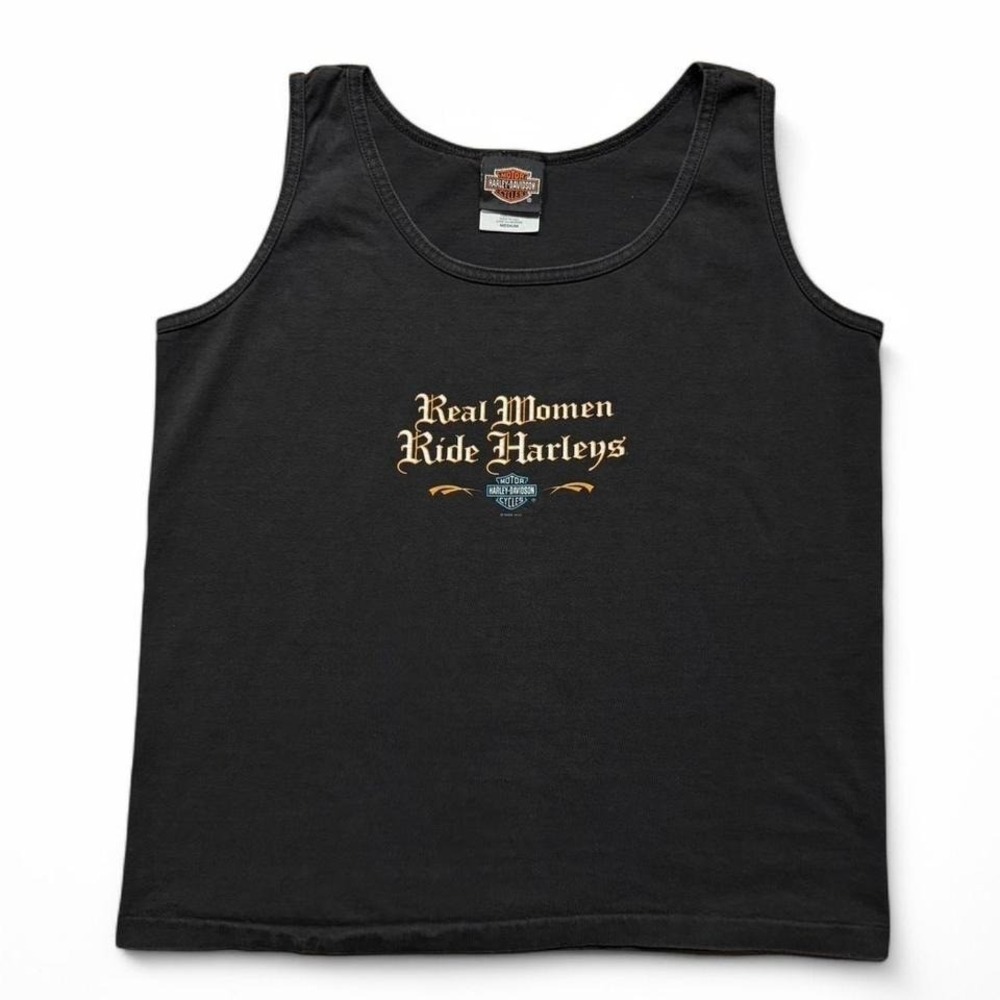 Vintage Harley Davidson Real Women Ride Harleys Tank Top Biker Medium